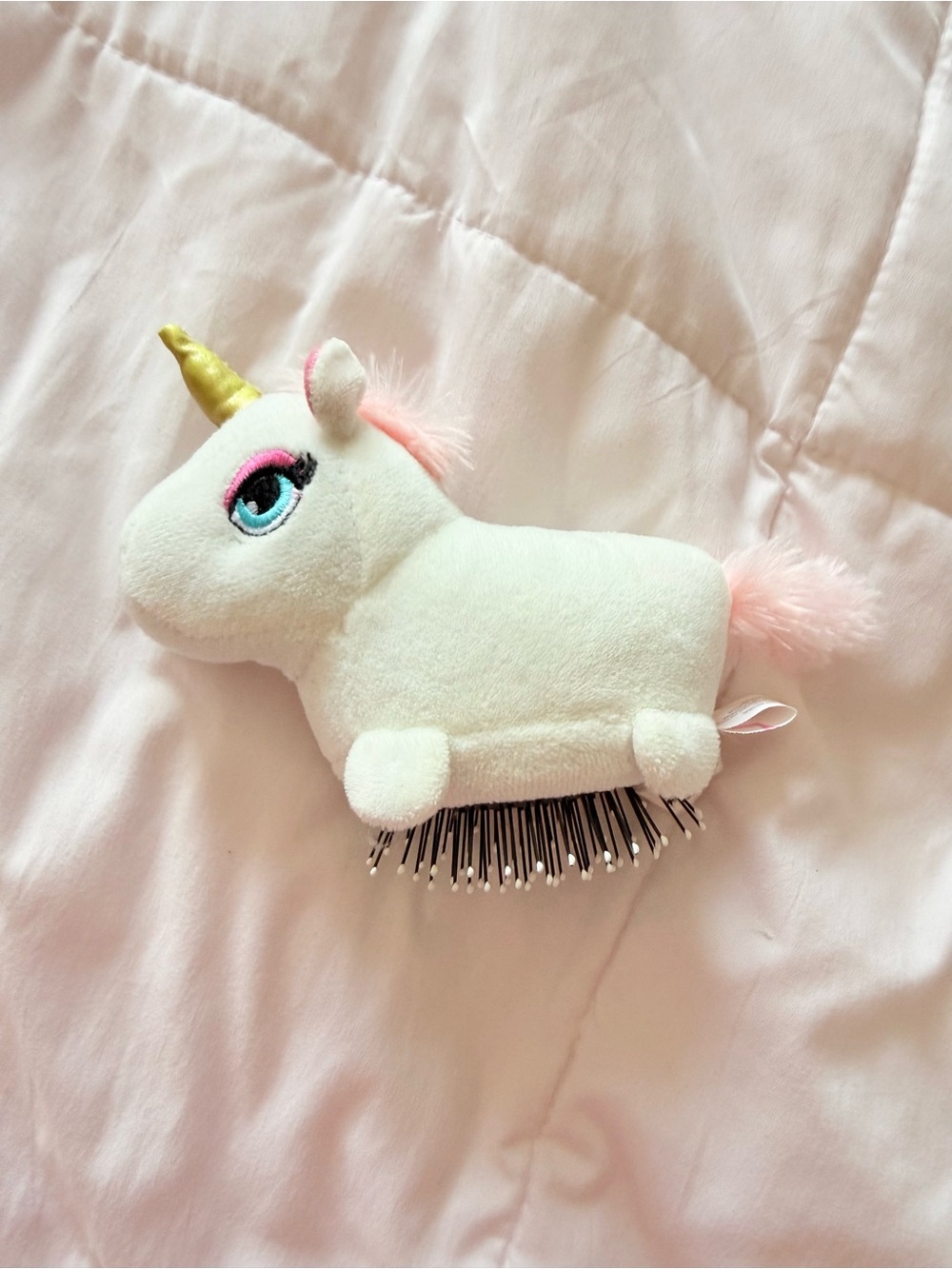 🦄 Cute Plush White Unicorn Small Bristle Hair Brush 🦄